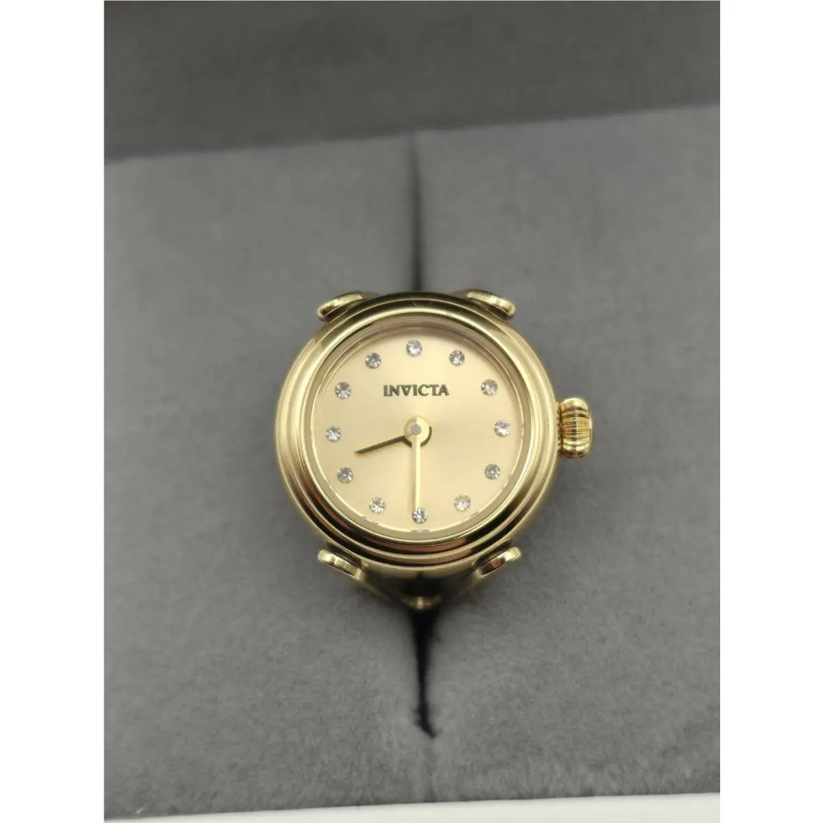 Invicta Women`s 17.5mm Angel Ring Quartz Gold Tone 30m Stainless Steel Watch