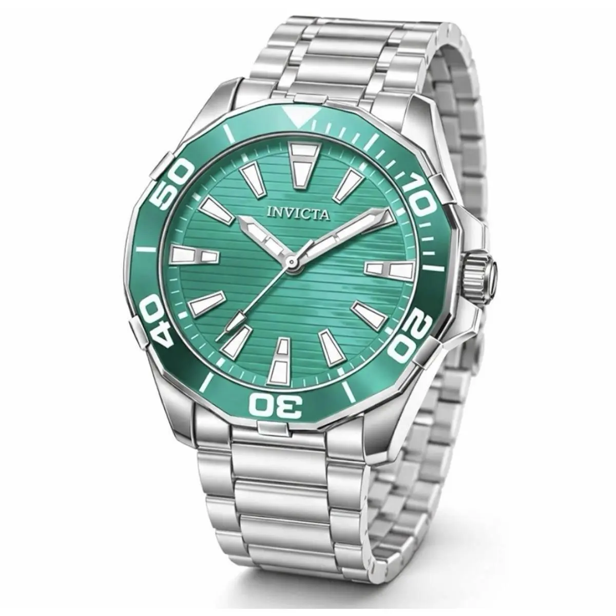 Pro Diver Meridian 69239 Men`s 46mm Aqua Teal Dial Stainless Steel Watch by Invicta