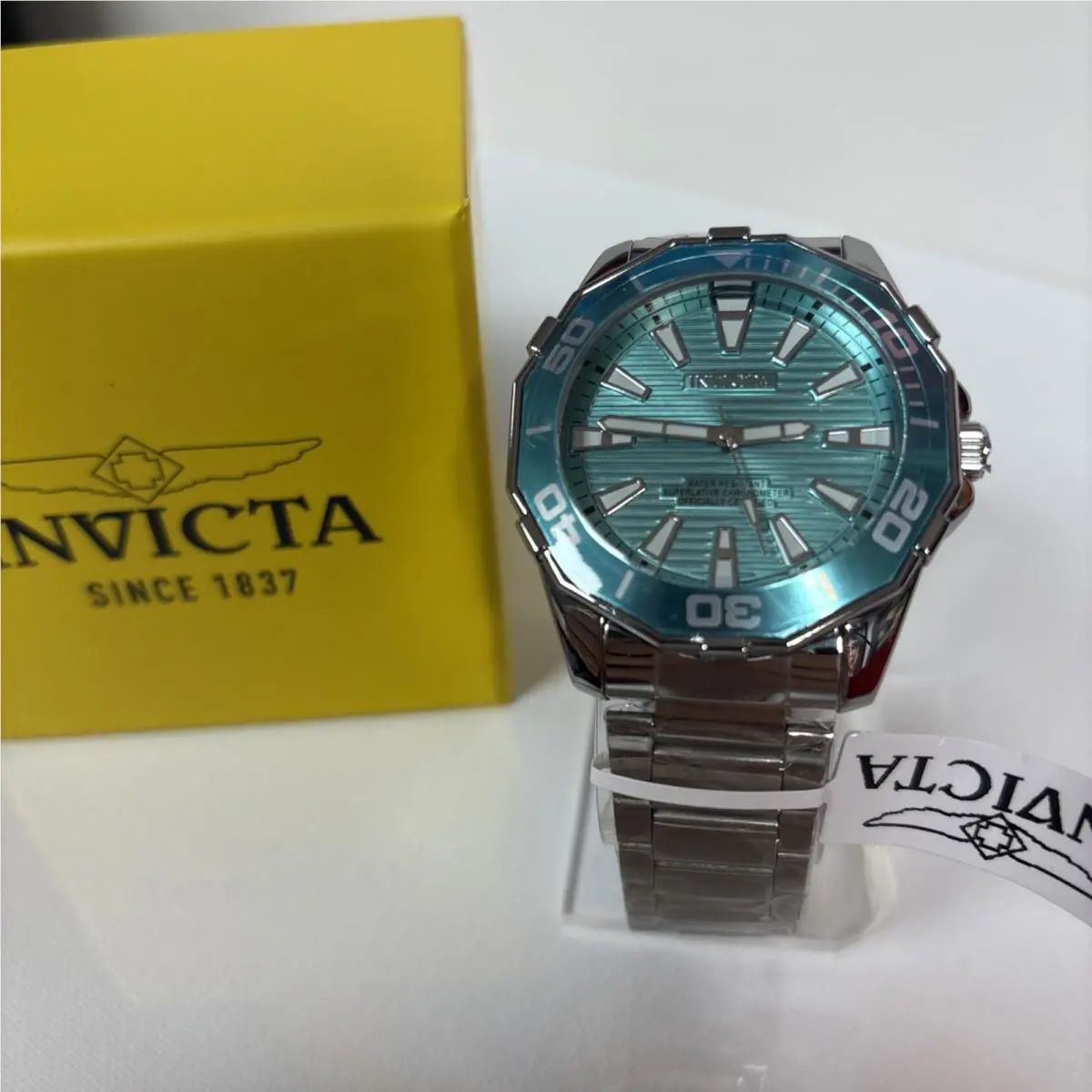 Invicta Diver Meridian 46mm Men Watch 69239 Stainless Steel Blue Bezel