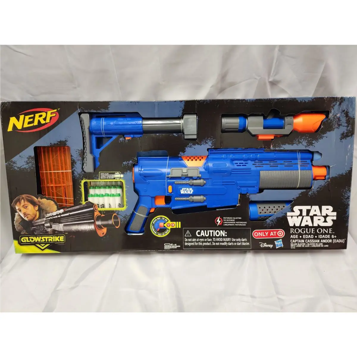 Star Wars Captain Andor Glowstrike Deluxe Nerf Blaster 18 Darts JJ0203JW