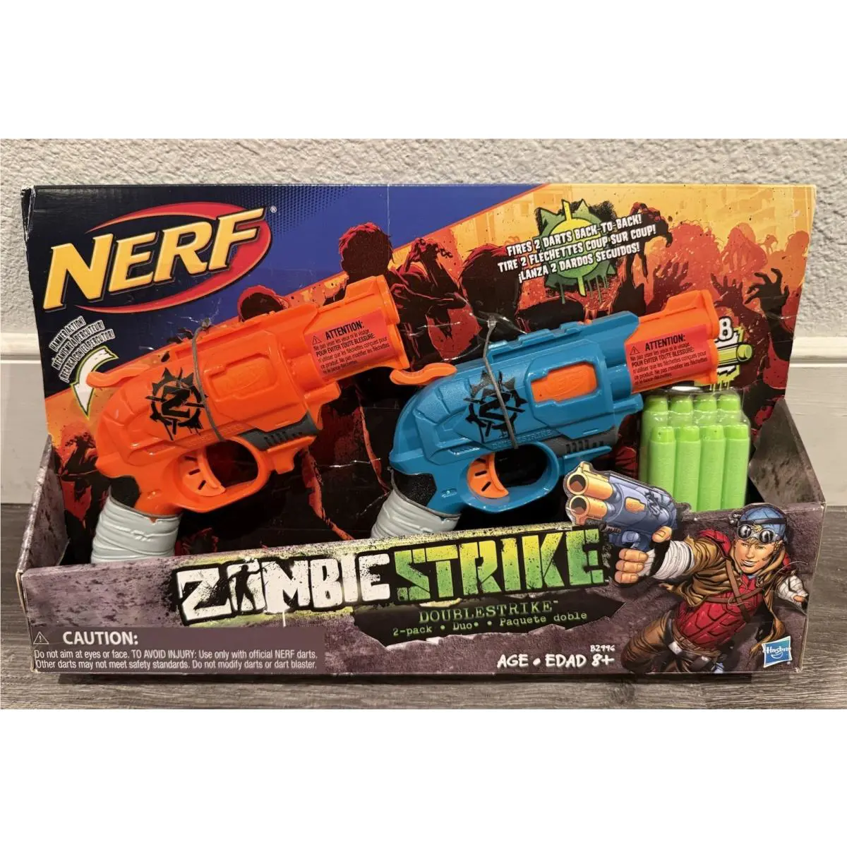 Nerf Zombiestrike Doublestrike 2 Pack Duo Dart Blaster Hasbro 2014