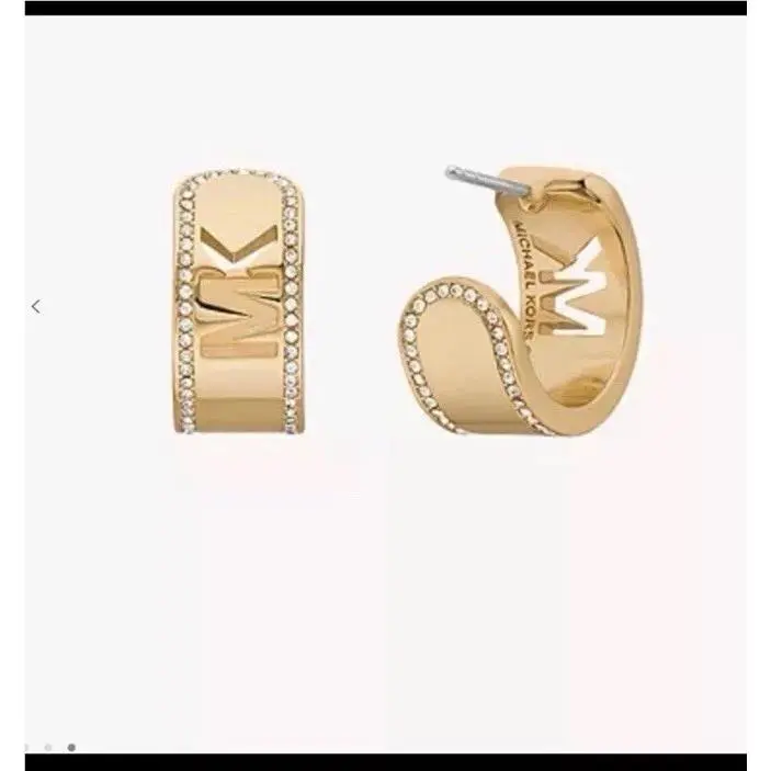 Gold Hoop Cuff Bling Sparkle Crystal Earrings by Michael Kors