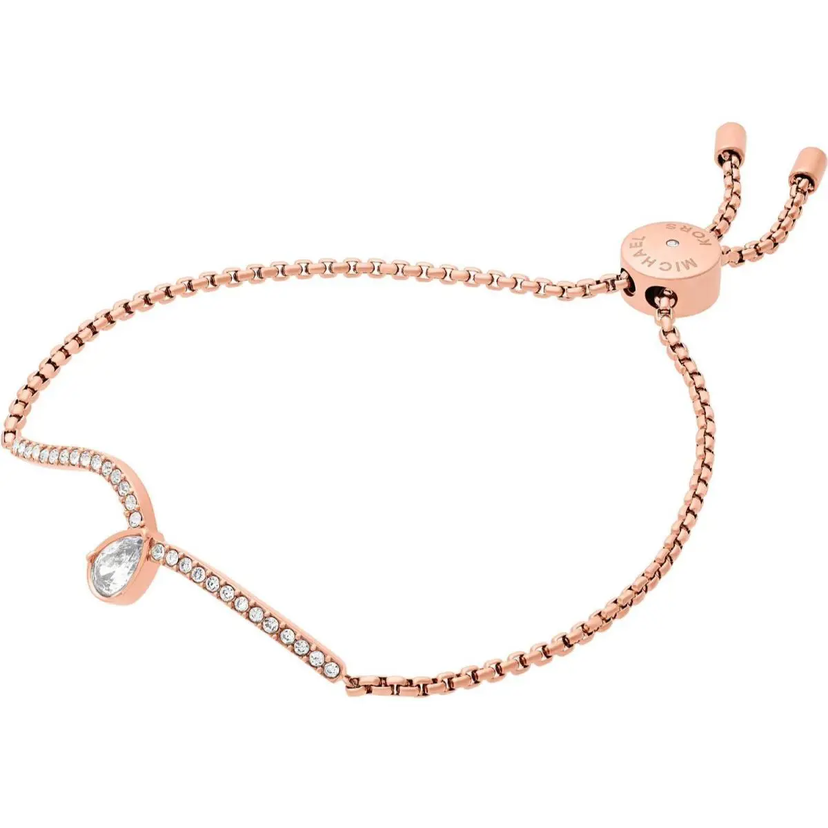 Michael Kors Powerful Romance Rose Gold Slider Crystal Bracelet MKJ7109791 + Box
