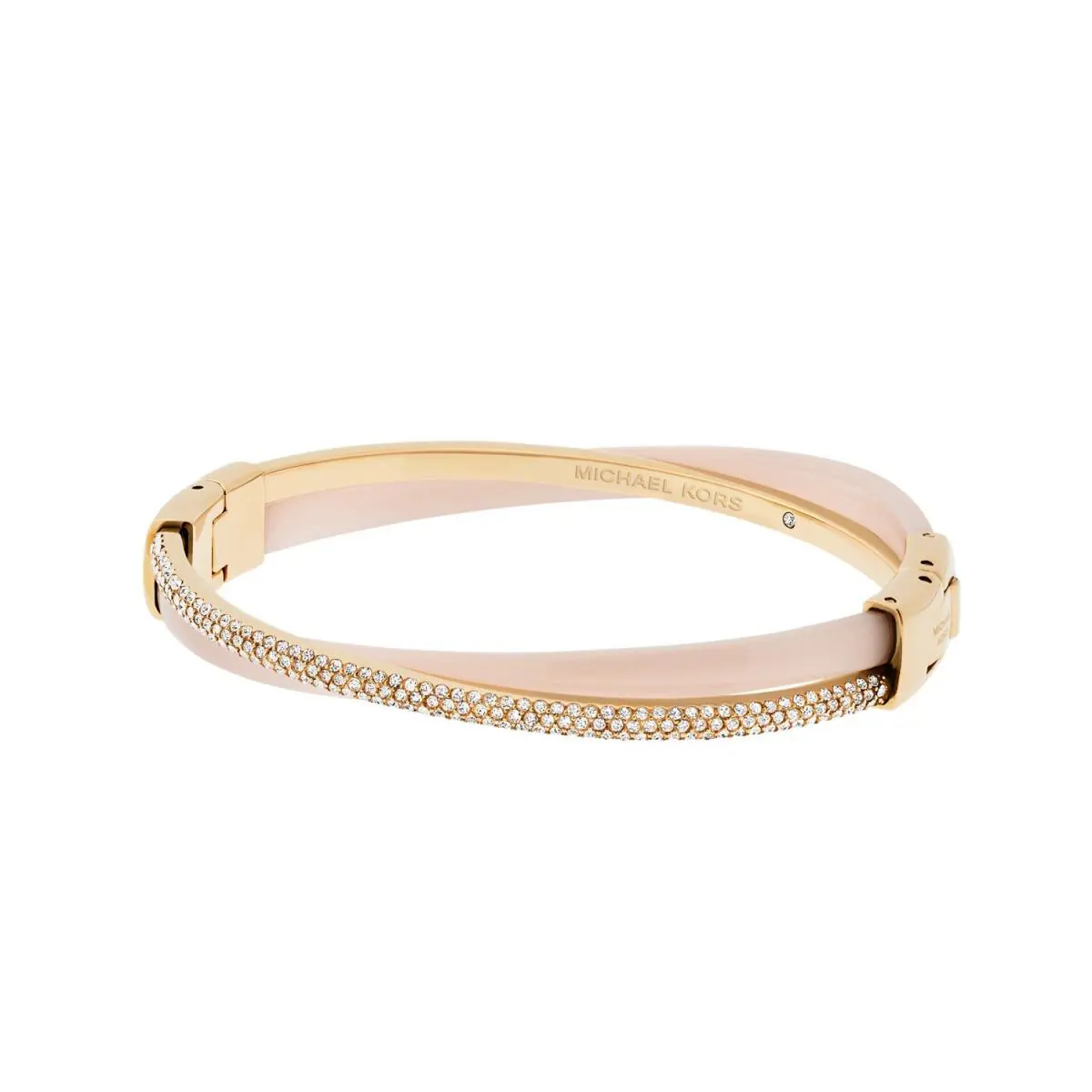 Michael Kors Pink Acetate Pavé Gold-tone Blush Bangle Bracelet MKJ5181