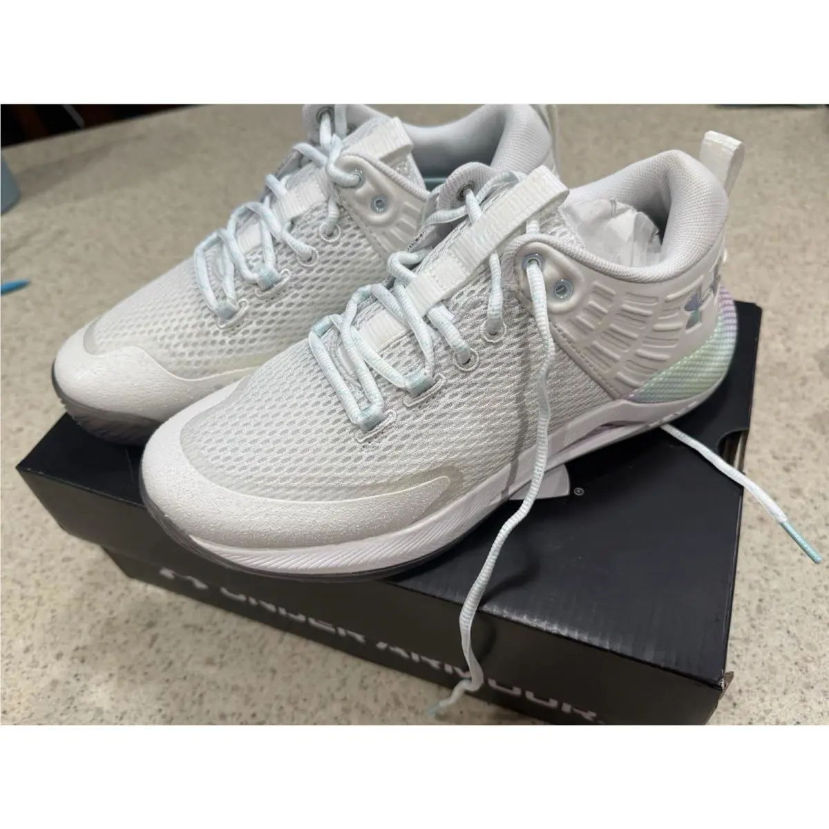 Under Armour shoes - Under Armour HVR Block City Elite - 3024043 - White/Breeze/Metallic Silver (UPC: 195250099987) 0