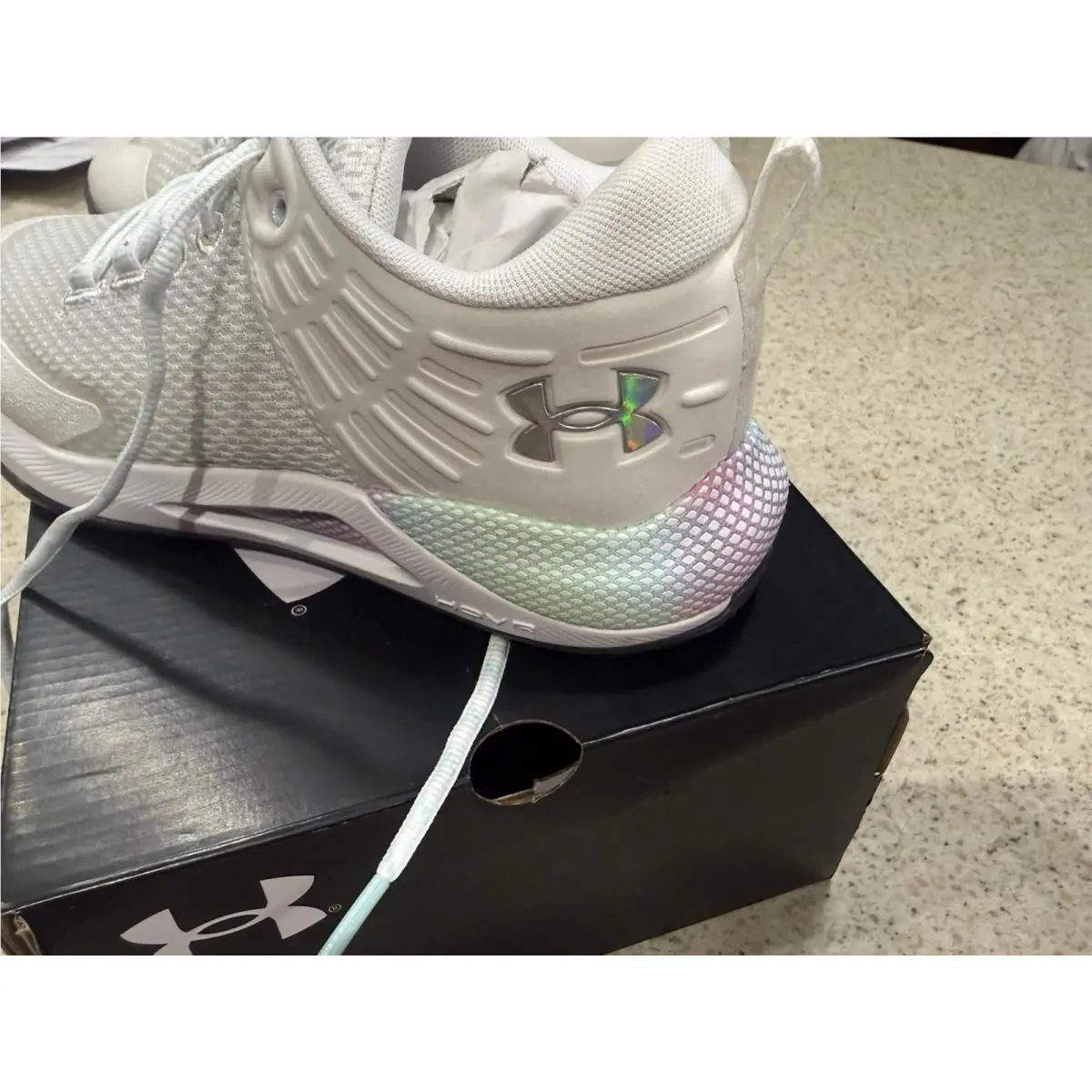 Under Armour shoes - Under Armour HVR Block City Elite - 3024043 - White/Breeze/Metallic Silver (UPC: 195250099987) 1