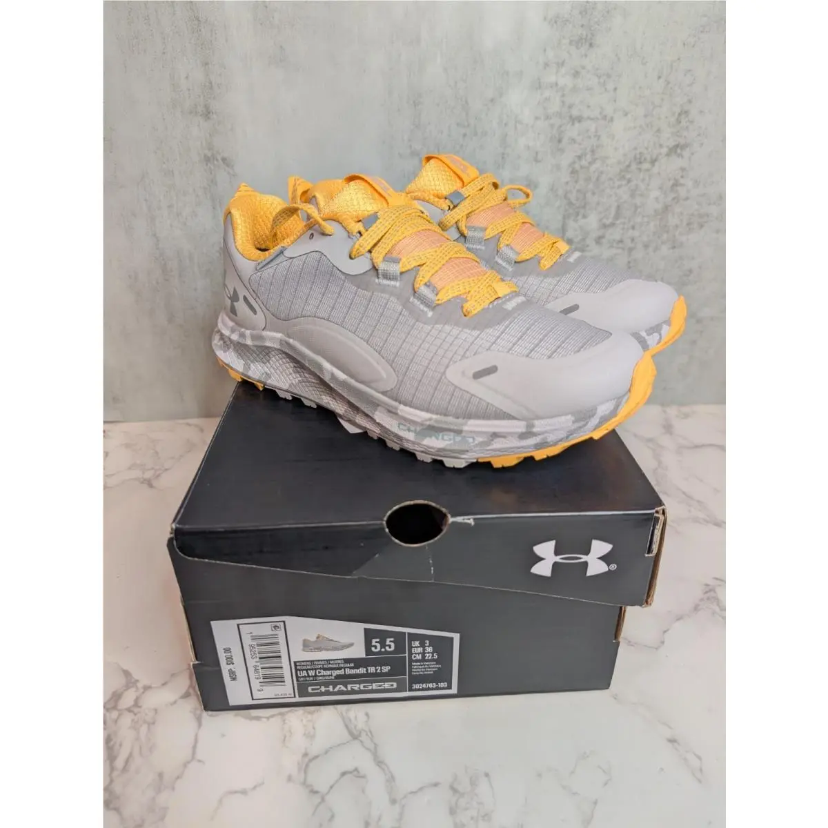 Under Armour Charged Bandit TR 2 Womens US 5.5 Gray Trail Running Shoes