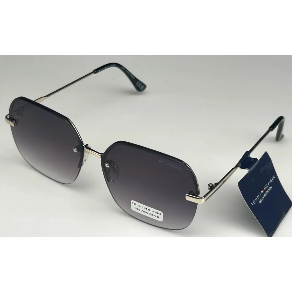 Tommy Hilfiger Women`s 60mm Silver Frame Gray Lens Designer Sunglasses