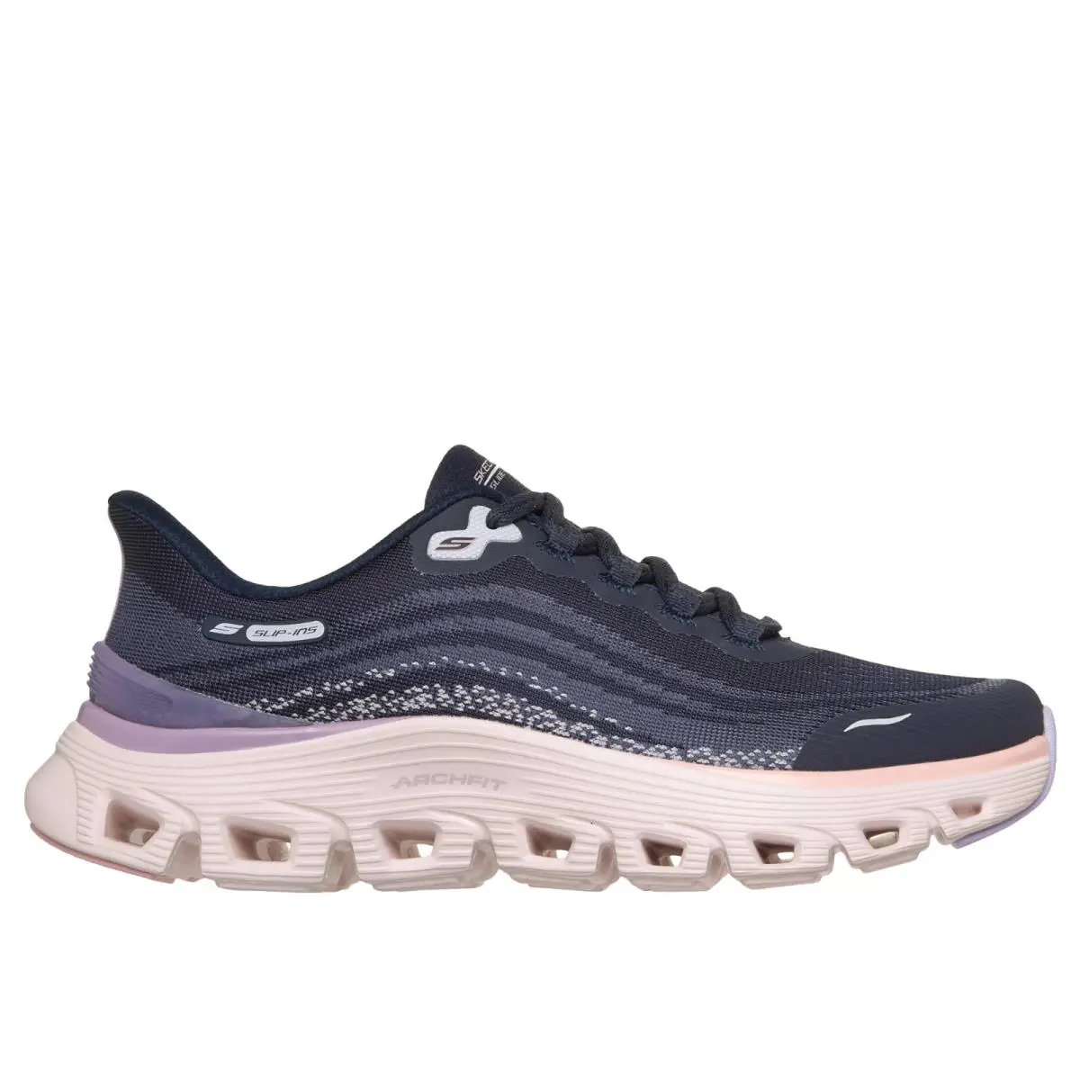 Skechers Slip-ins: Arch Fit Glide-step Wave Navy Sneaker Womens Sizes 5-12