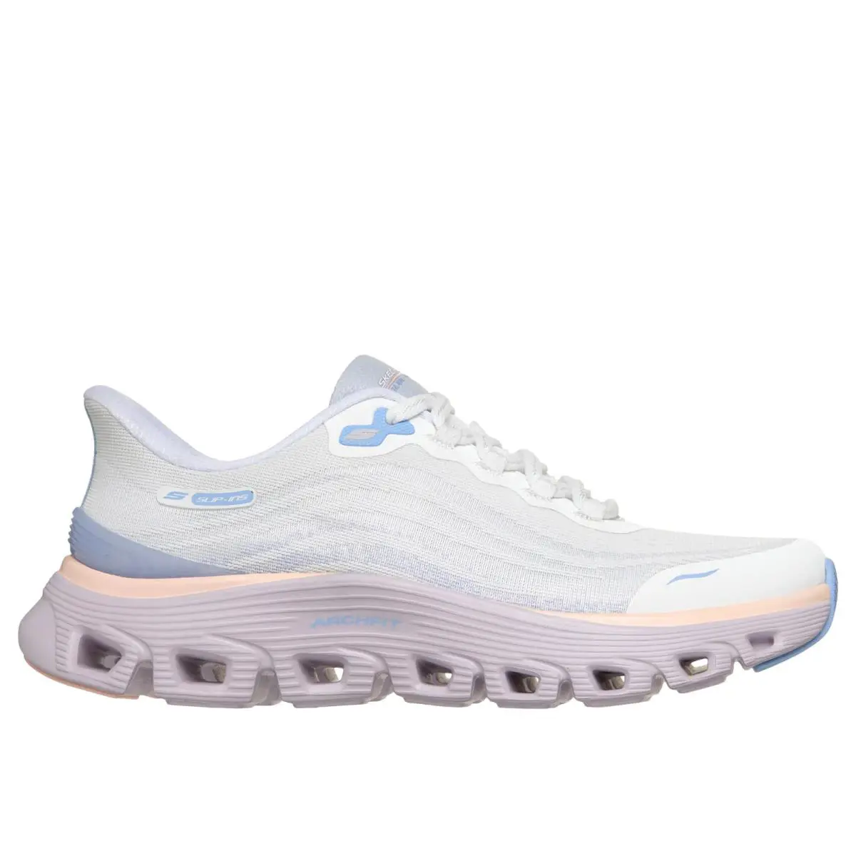 Skechers Slip-ins: Arch Fit Glide-step Wave White Sneaker Womens Sizes 5-12