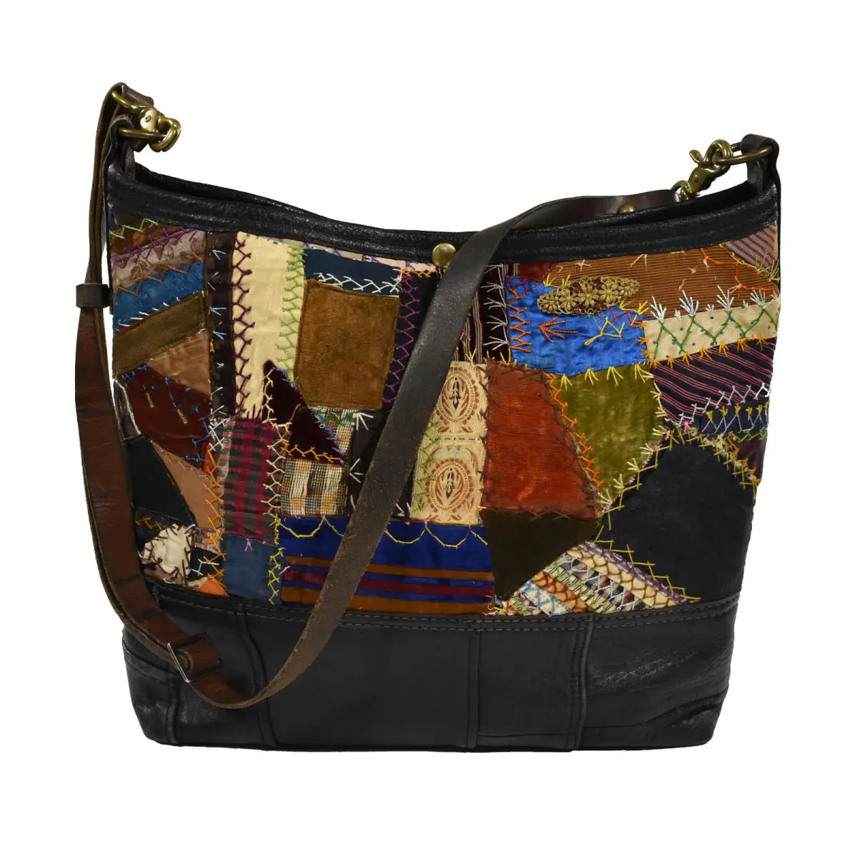 Ralph Lauren Purple Label 50th Anniversary Patchwork Shoulder Hobo Bag