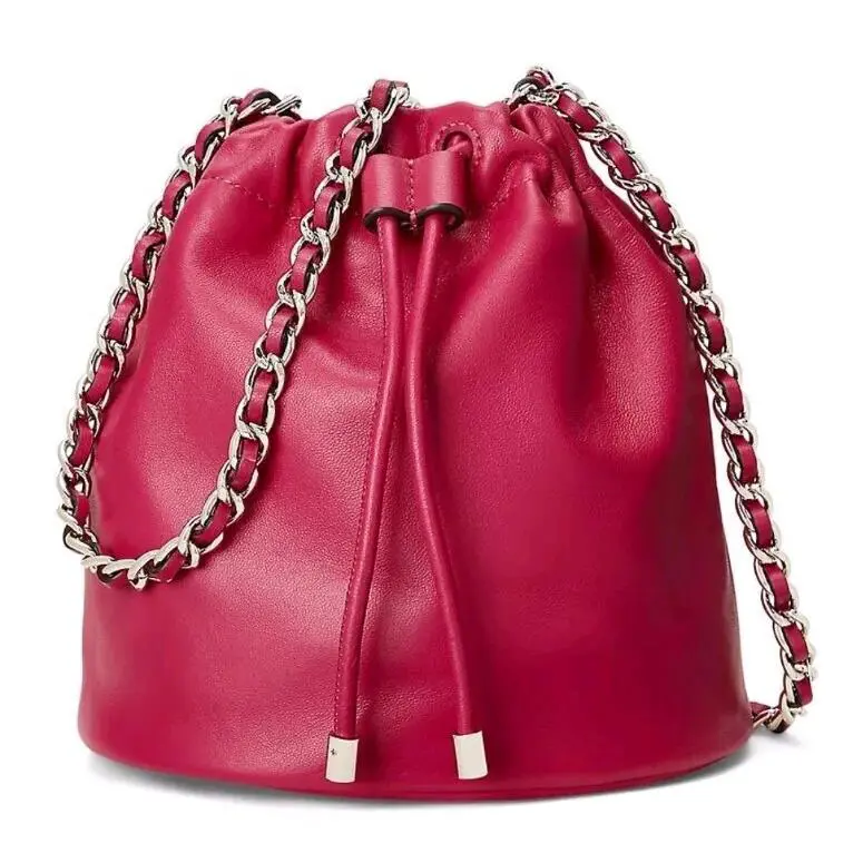 Lauren Ralph Lauren Nappa Leather Medium Emmy Bucket Bag Sport Pink