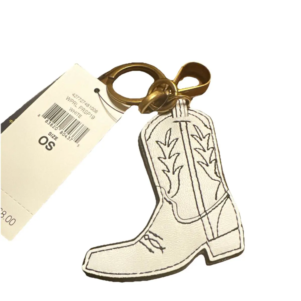 Polo Ralph Lauren Key Chain Leather Bag Charm White
