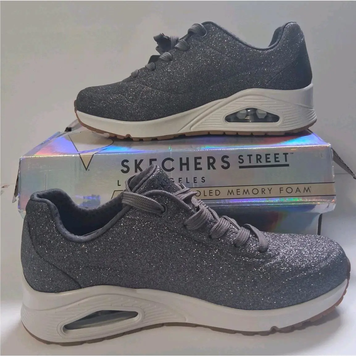 Skechers shoes - Skechers Uno Glitter Bomb - Uno Glitter Bomb - Pewter 0