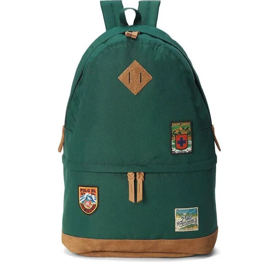 Polo Ralph Lauren Forest Green Ranger Mountaineer Suede Trim Backpack - Green