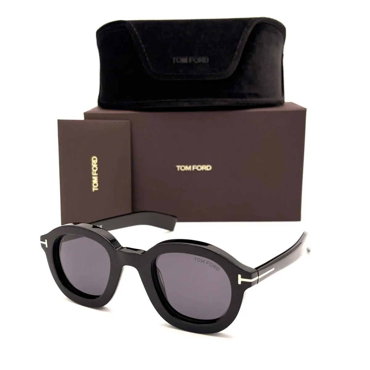 Tom Ford Raffa FT1100 01A Black / Smoke 46mm Sunglasses