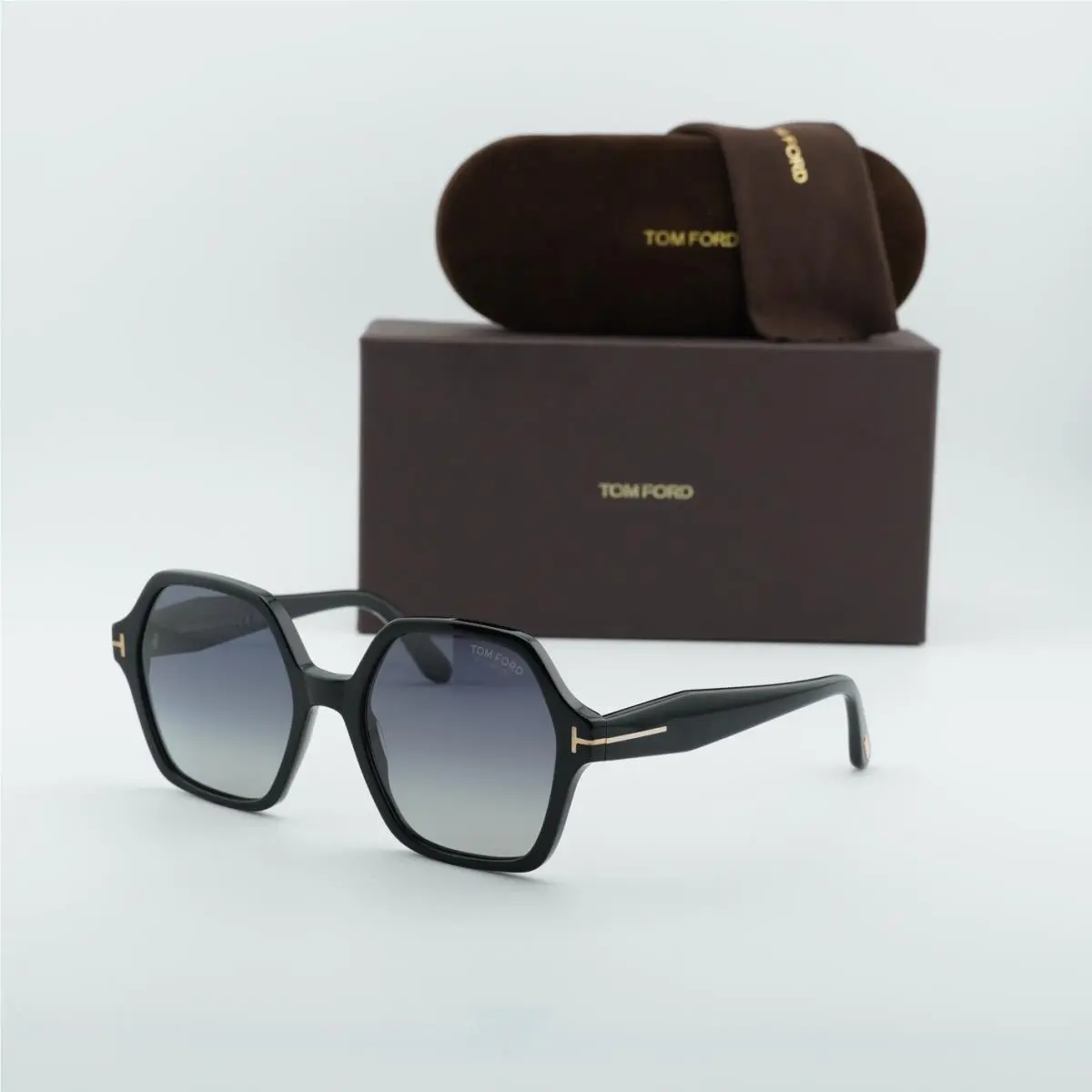 Tom Ford FT1032 01D Shiny Black/smoke Gradient Polarized 56-19-140