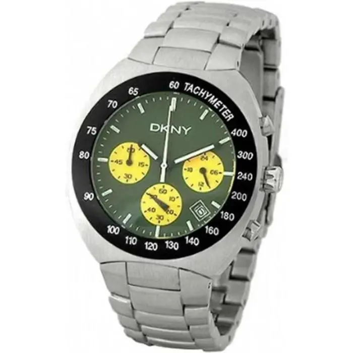 Dkny NY5064 Graduator Green Dial Stainless Steel Chronograph Men`s Watch