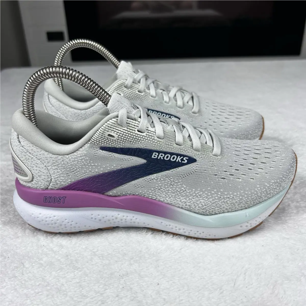 Brooks shoes - Brooks Ghost 16 - Ghost - 120407 1D 175 - Whtie, Grey, Estate Blue (UPC: 0195394459494) 8