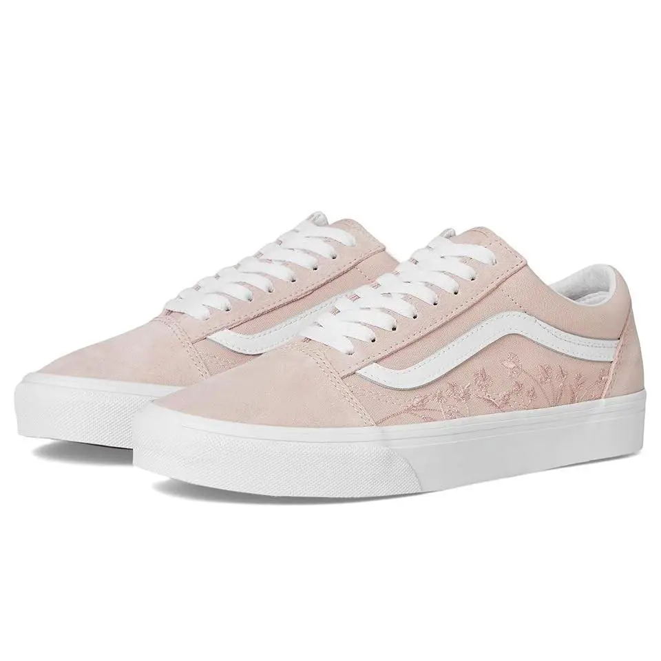 Vans Old Skool Sneakers Men`s 10 Sepia Rose Embroidered Lifestyle Shoes HAWK2097 - Pink