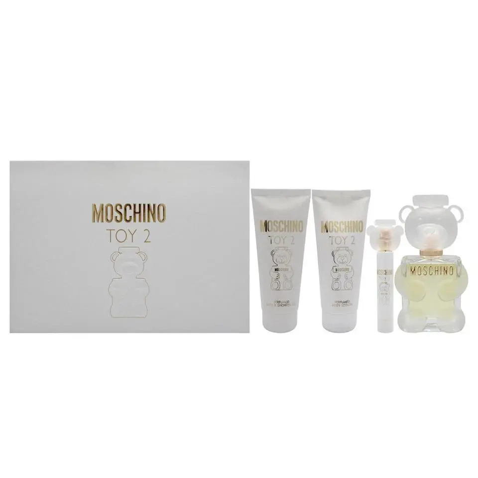 Moschino Toy 2 Women 4 Pc Gift Set 3.4 Oz Spray Body Shower Gel Mini