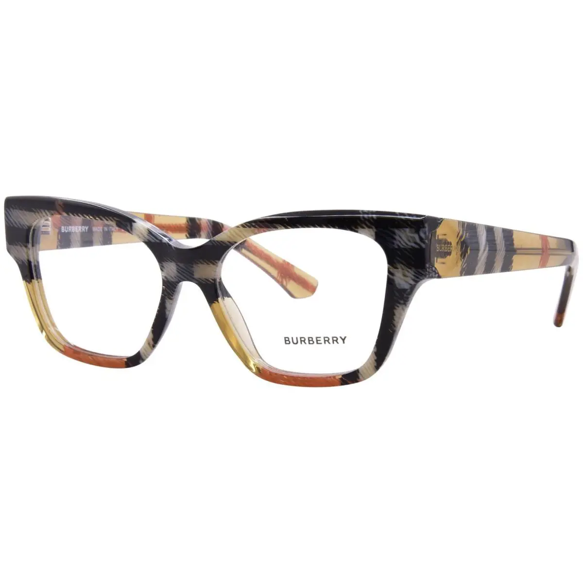 Burberry BE2420F 4146 Eyeglasses Women`s Check Sand Full Rim Cat Eye 52mm