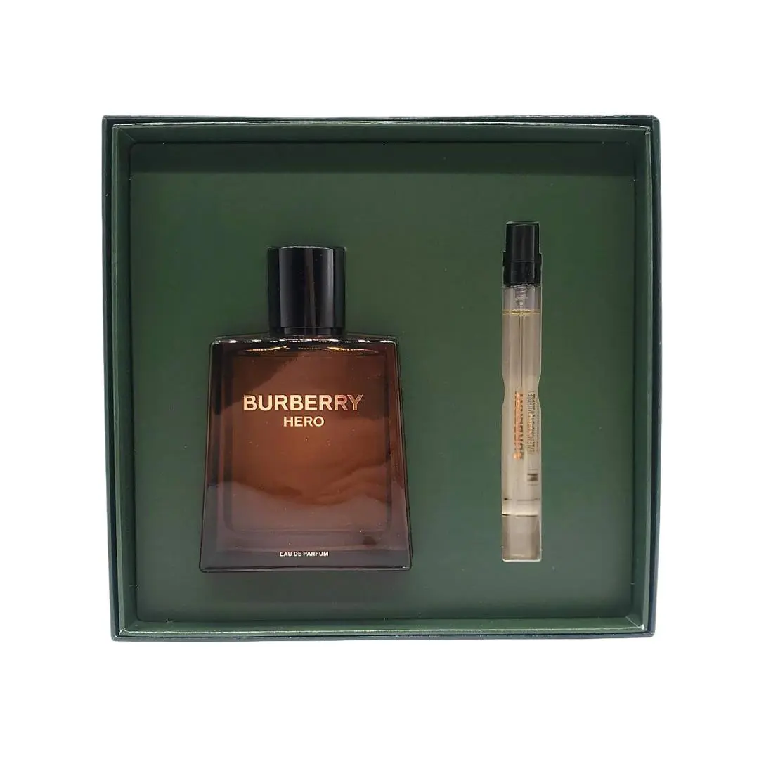 Burberry Hero For Men 2 PC Set: 3.3 oz Eau de Parfum Spray + 0.34 oz Edp Spray
