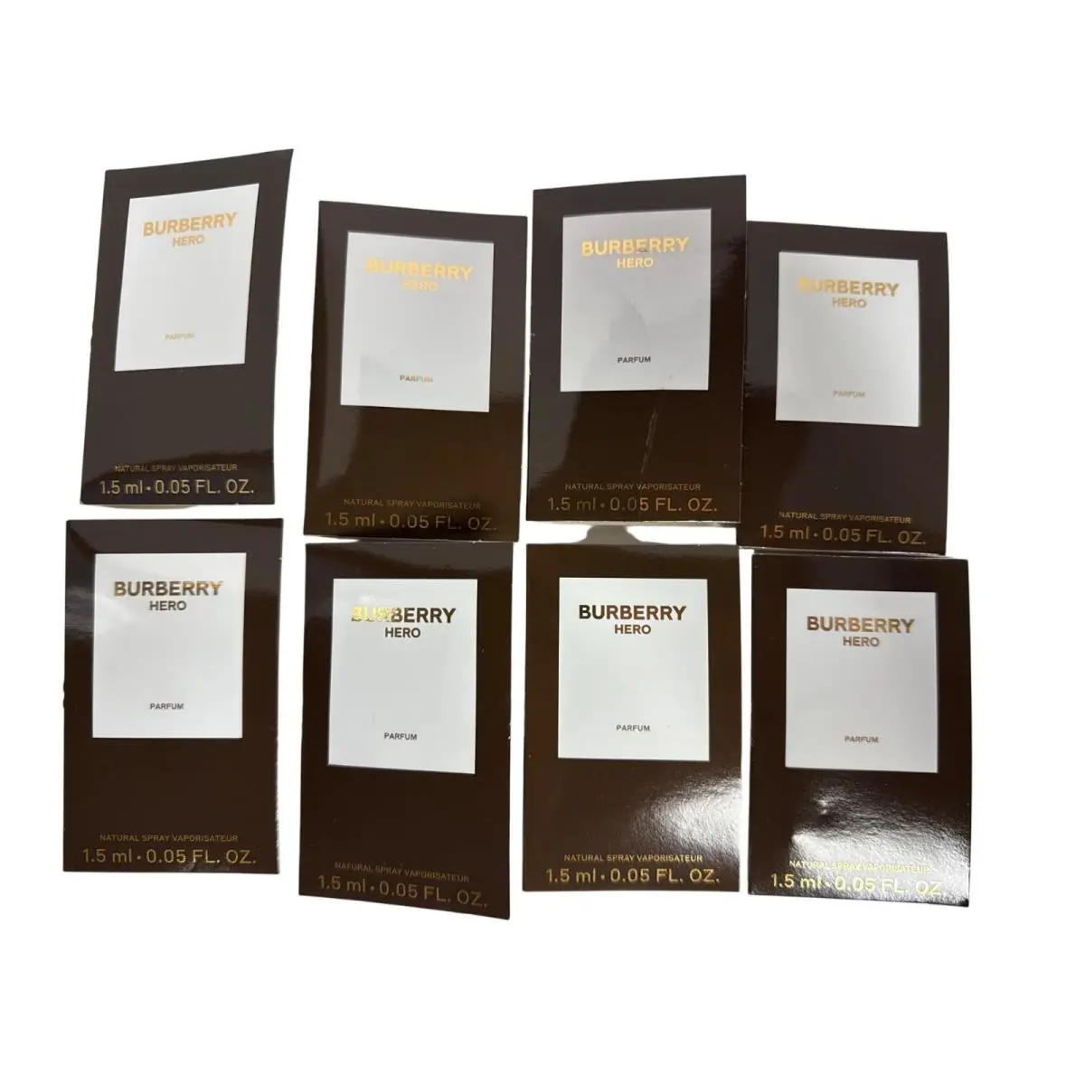 Burberry Hero Men`s Parfum Fragrance Woody Spicy Sample 1.5ML Lot of 8