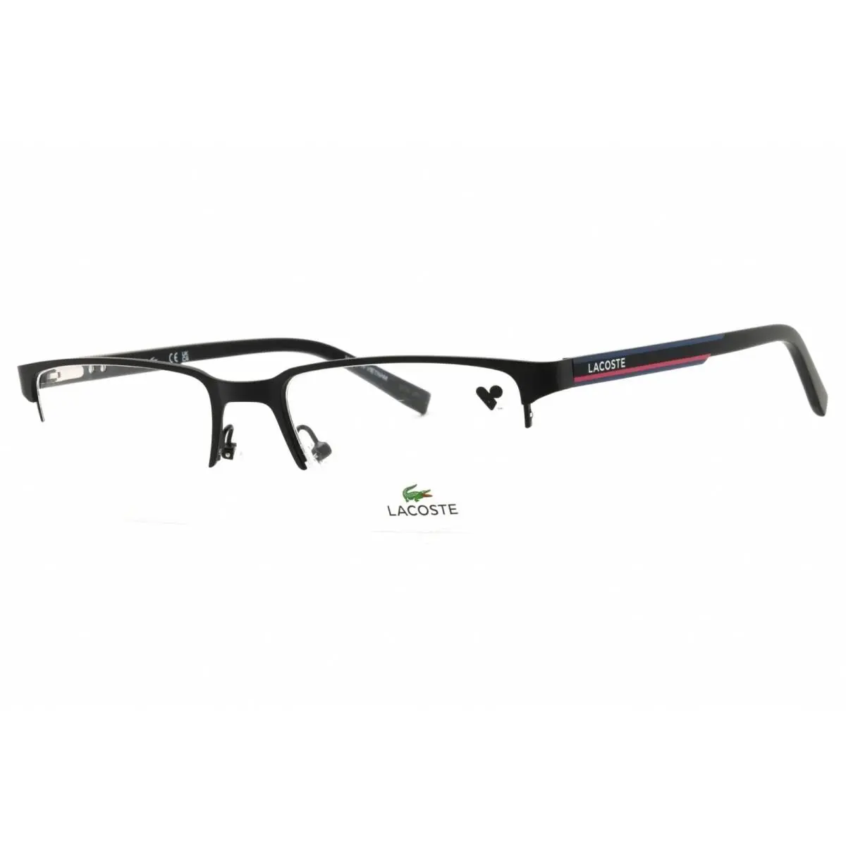 Lacoste Unisex Eyeglasses Matte Black Rectangular Half Rim Frame L2279 N 002
