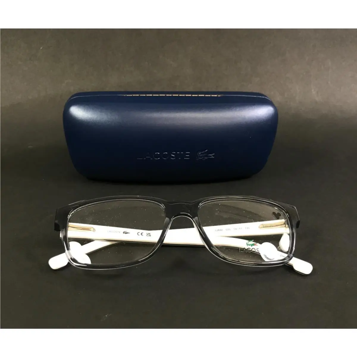 Lacoste Eyeglasses Frames L2692 035 Transparent Gray White Rectangle 54-17-145