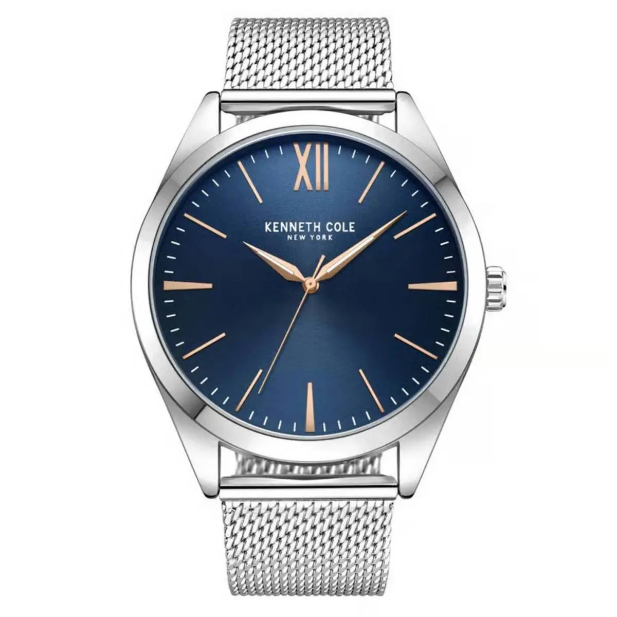 Men`s Watch Blue Dial Stainless Steel Mesh Bracelet KCWGG7002104 by Kenneth Cole