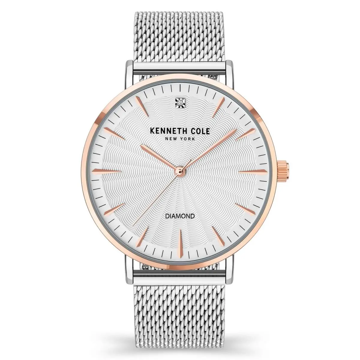 Men`s Watch Silver Dial Stainless Steel Mesh Bracelet KCWGG2174602 by Kenneth Cole
