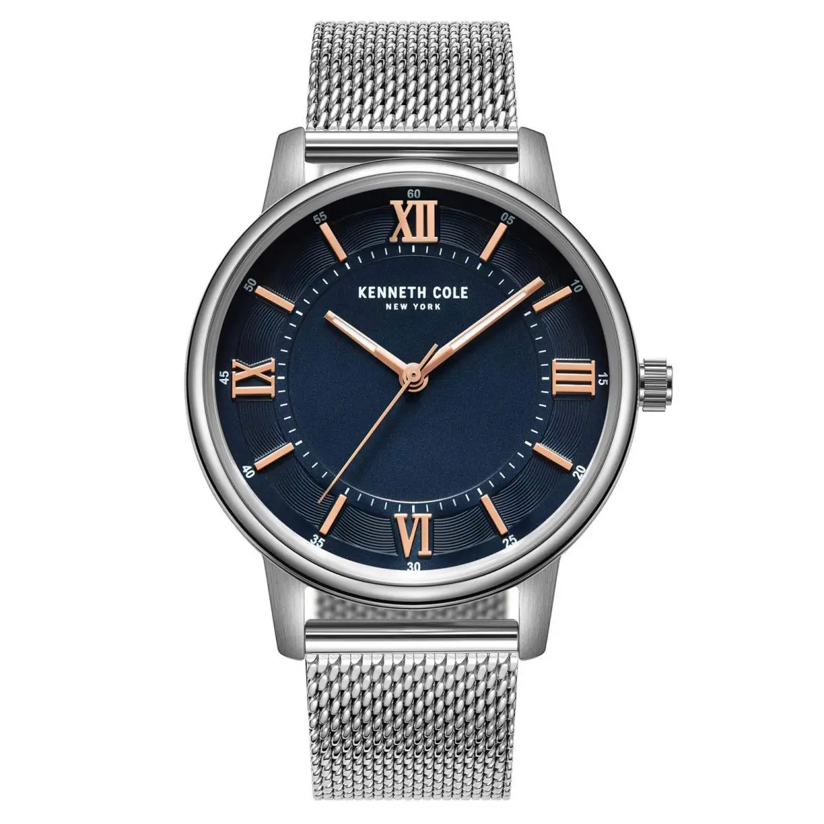 Men`s Watch Blue Dial Stainless Steel Mesh Bracelet KCWGG2184407 by Kenneth Cole