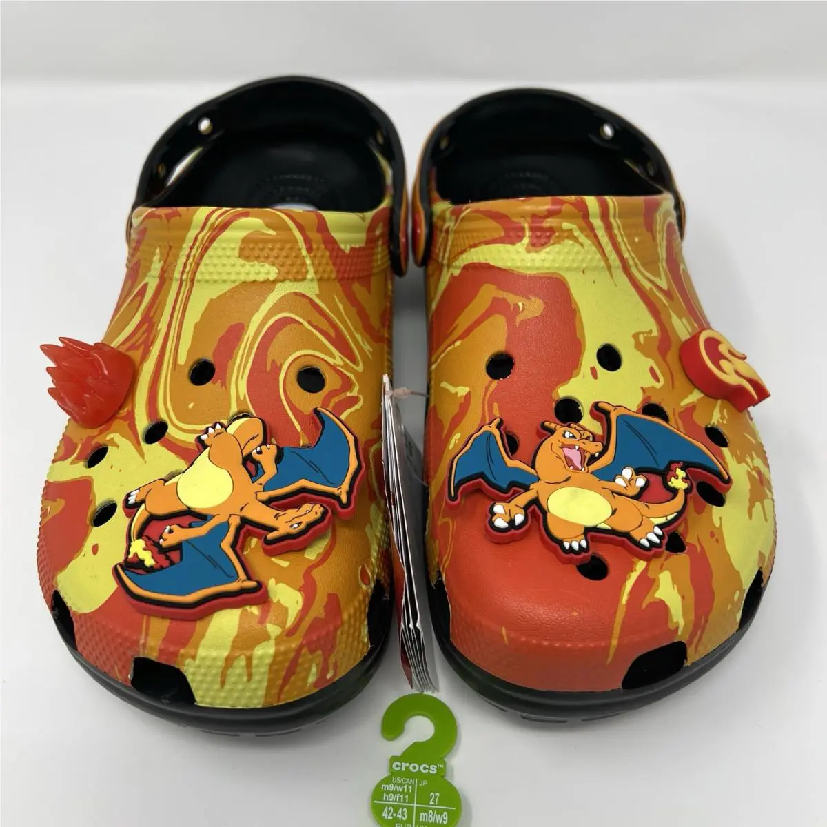 Pokémon x Crocs Charizard Classic Clog Fire Orange Men`s 9 Women`s 11