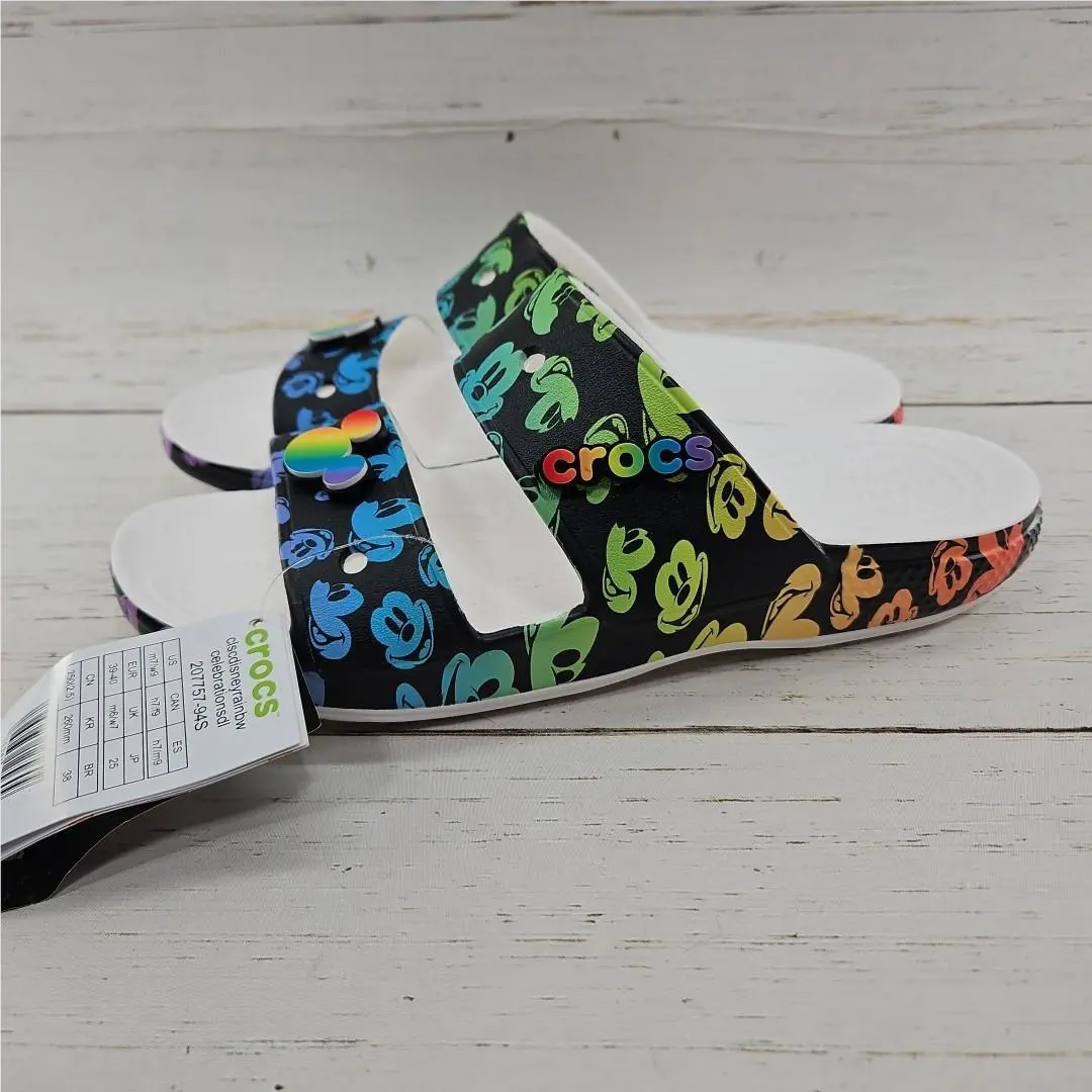 Crocs Classic Disney Rainbow Celebrations Mickey Mouse Sandals Womens 9 Mens 7