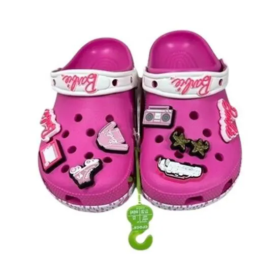 Barbiex Crocs Classic Clog Pink Jibbitz Movie Womens Size 7 Mens 5
