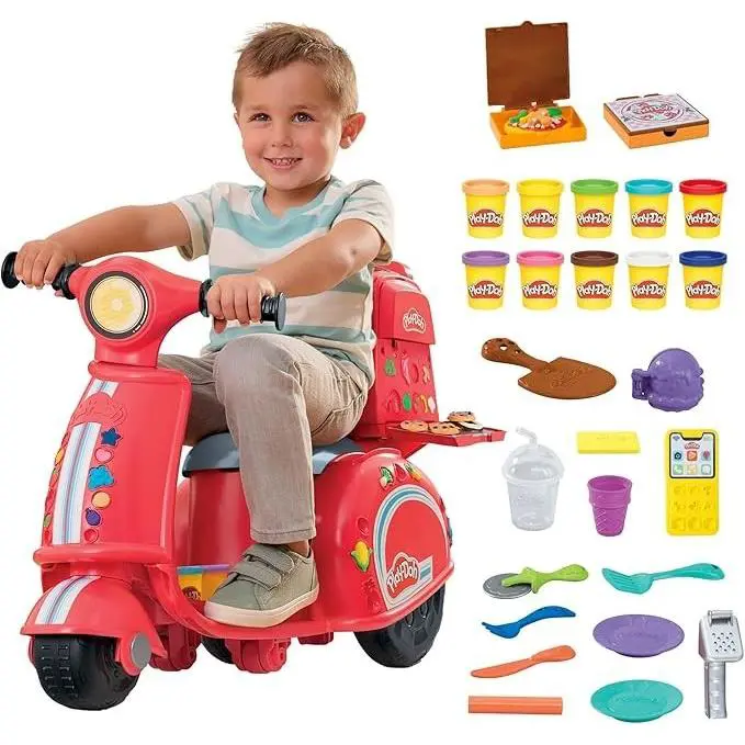 Play-doh Ride-on Pizza Delivery Scooter Kids Kitchen Pretend Play Toy Xmas Gift