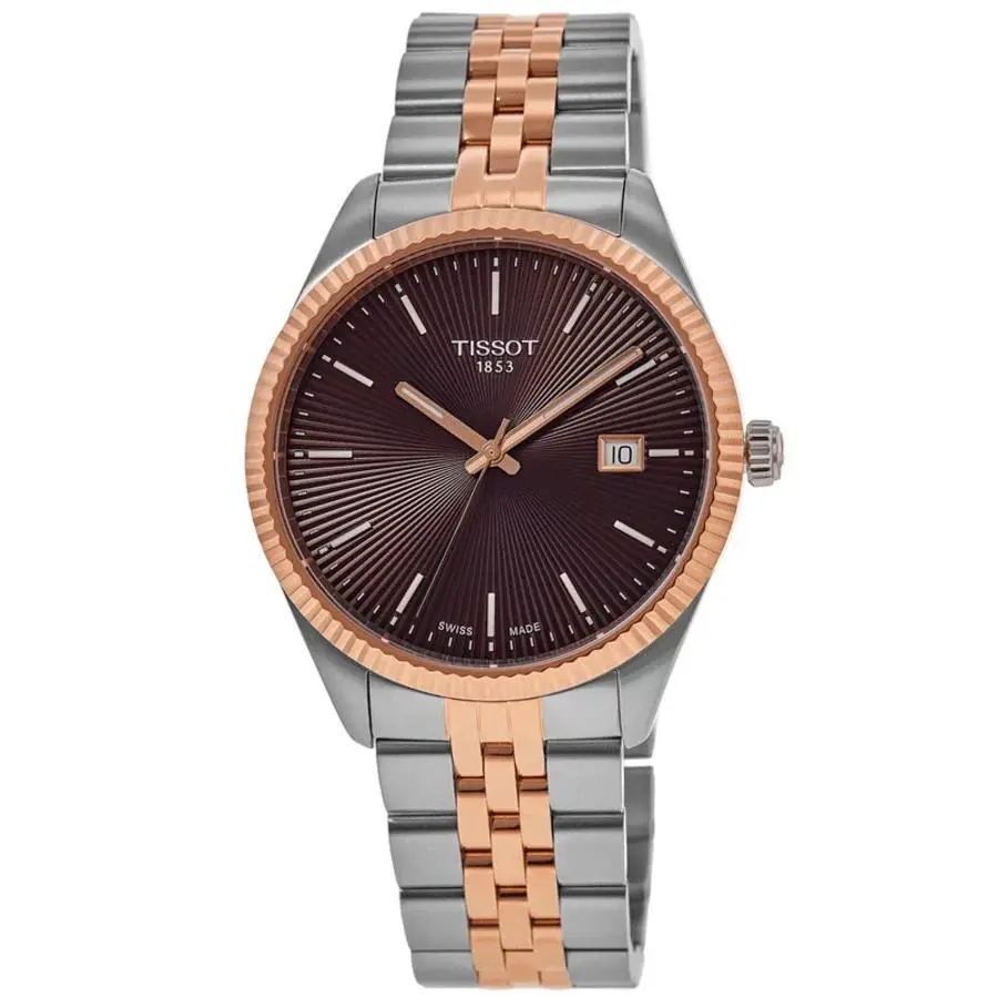 Tissot Ballade Quartz 40mm Brown Dial Men`s Watch T156.410.22.291.01 - Brown / Two-Tone, Face: Brown, Dial: Brown