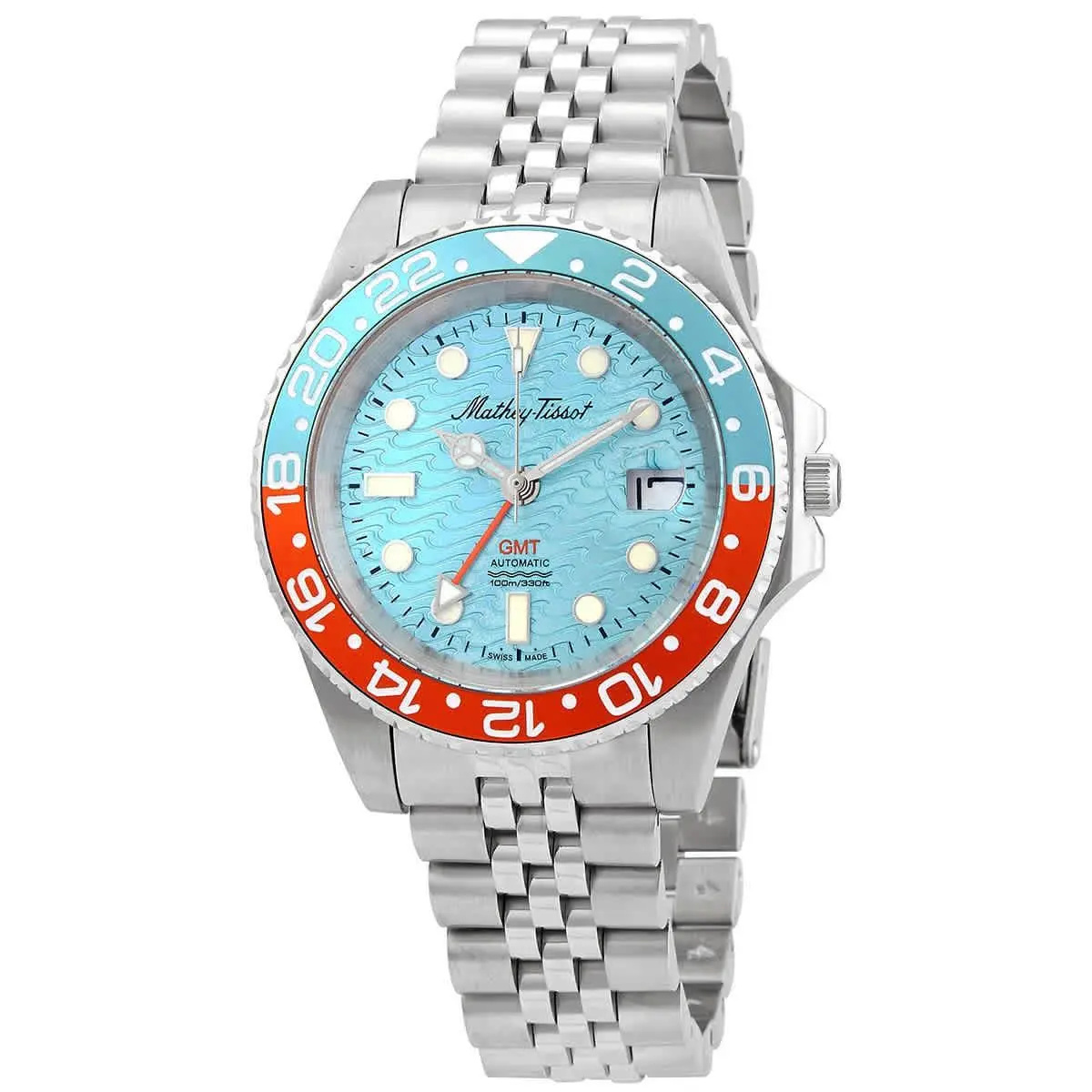 Mathey-tissot Gmt Automatic Blue Dial Men`s Watch H903ATBO