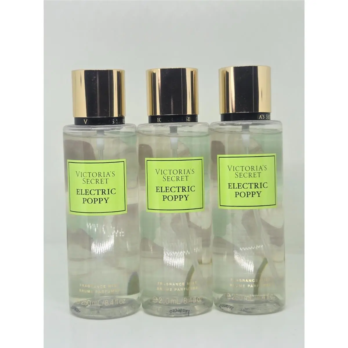 Victoria`s Secret Electric Poppy Fragrance Mist 8.4oz x3