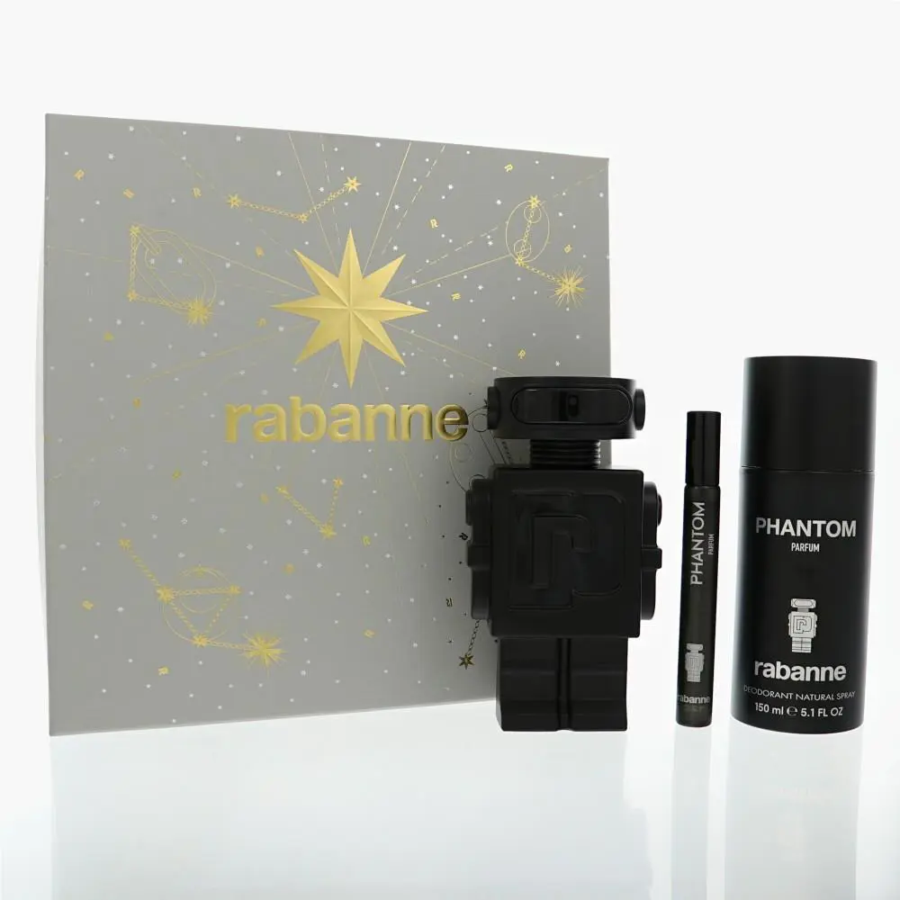 Paco Rabanne Phantom 3.4 3 Piece Gift Set For Men by Paco Rabanne Gift Set For