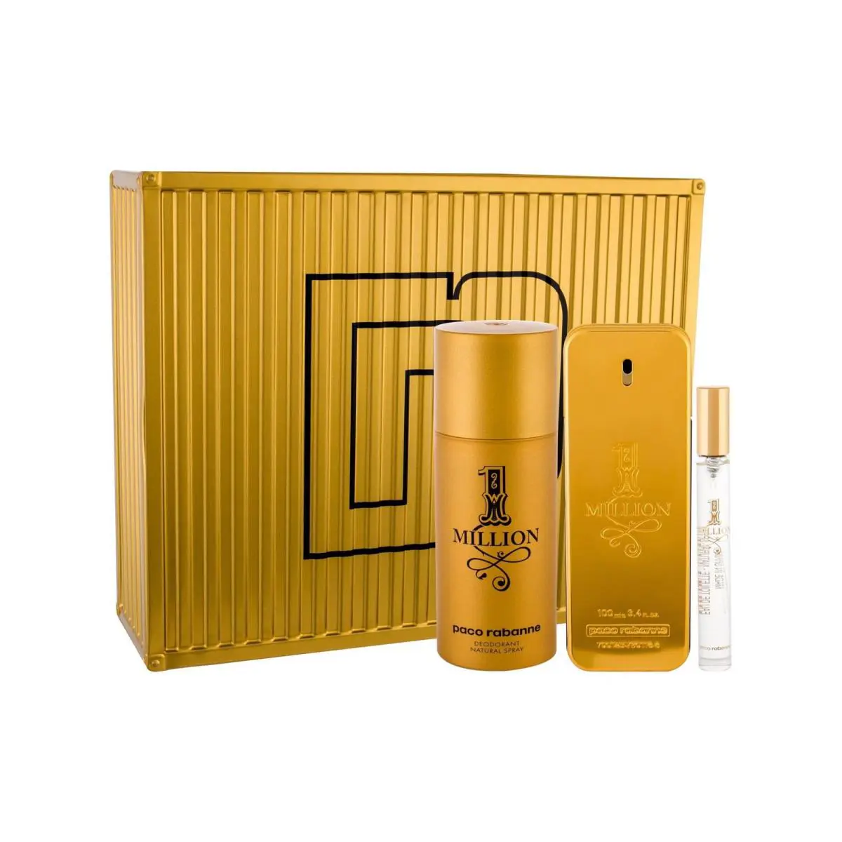 Set-paco Rabanne 1 Million M 3pc. Set 3.4 Edt Spr/ 5.0 Deo Spr/ .34 Edt Spr