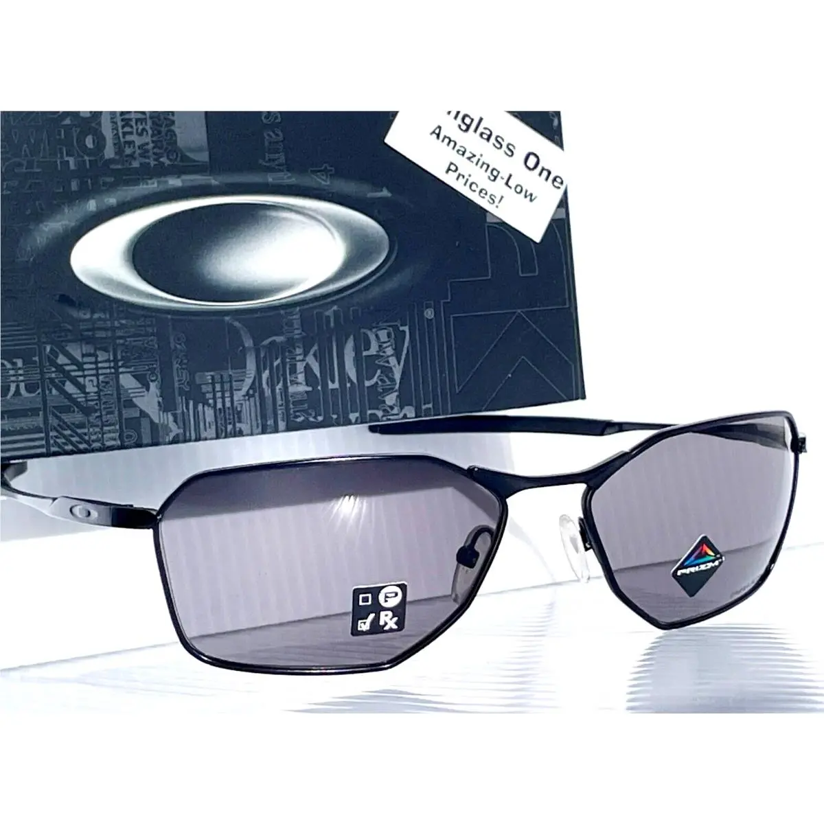 Oakley Savitar Satin Black Metal Frame Prizm Grey Lens Sunglass 6047-06