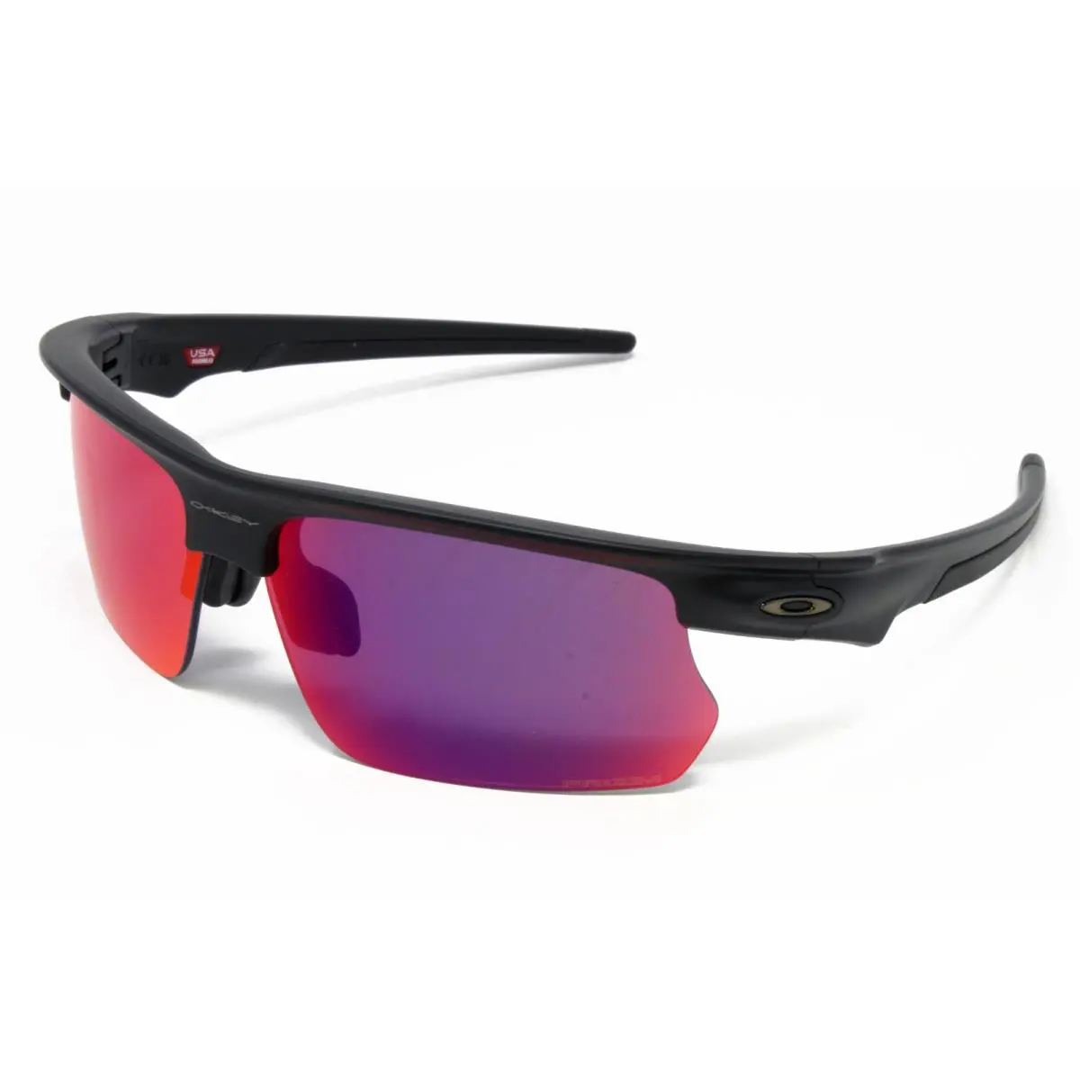 Oakley Sunglasses Bisphaera Matte Black 61mm Prizm Road Lens Wrap OO9400-08 - Frame: Black, Lens: Red