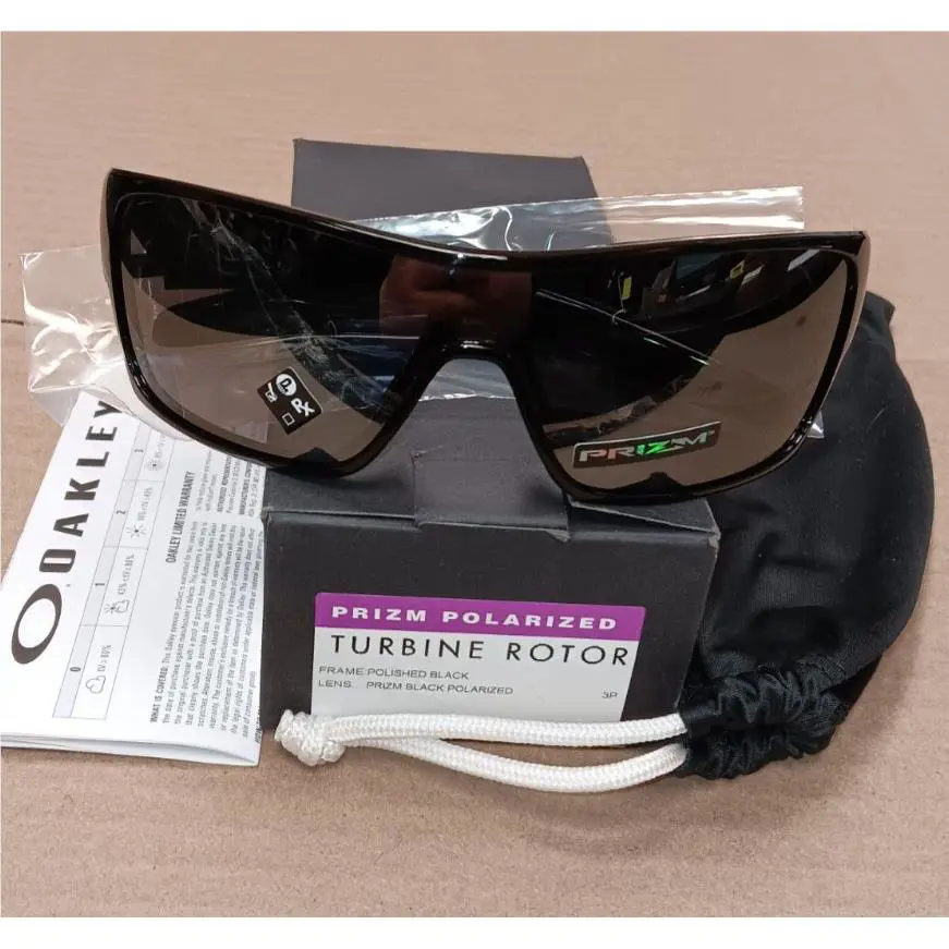 Oakley Turbine Rotor Polished Black Prizm Black Polarized Sunglasses 9307-1532