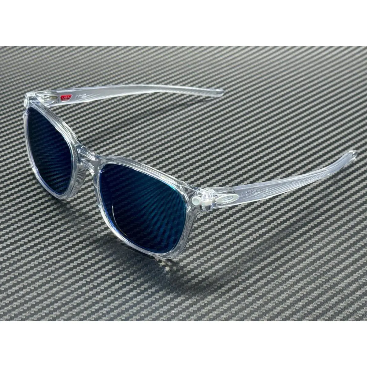 Oakley OO9018 02 Polished Clear Prizm Sapphire Men`s 55 mm Sunglasses