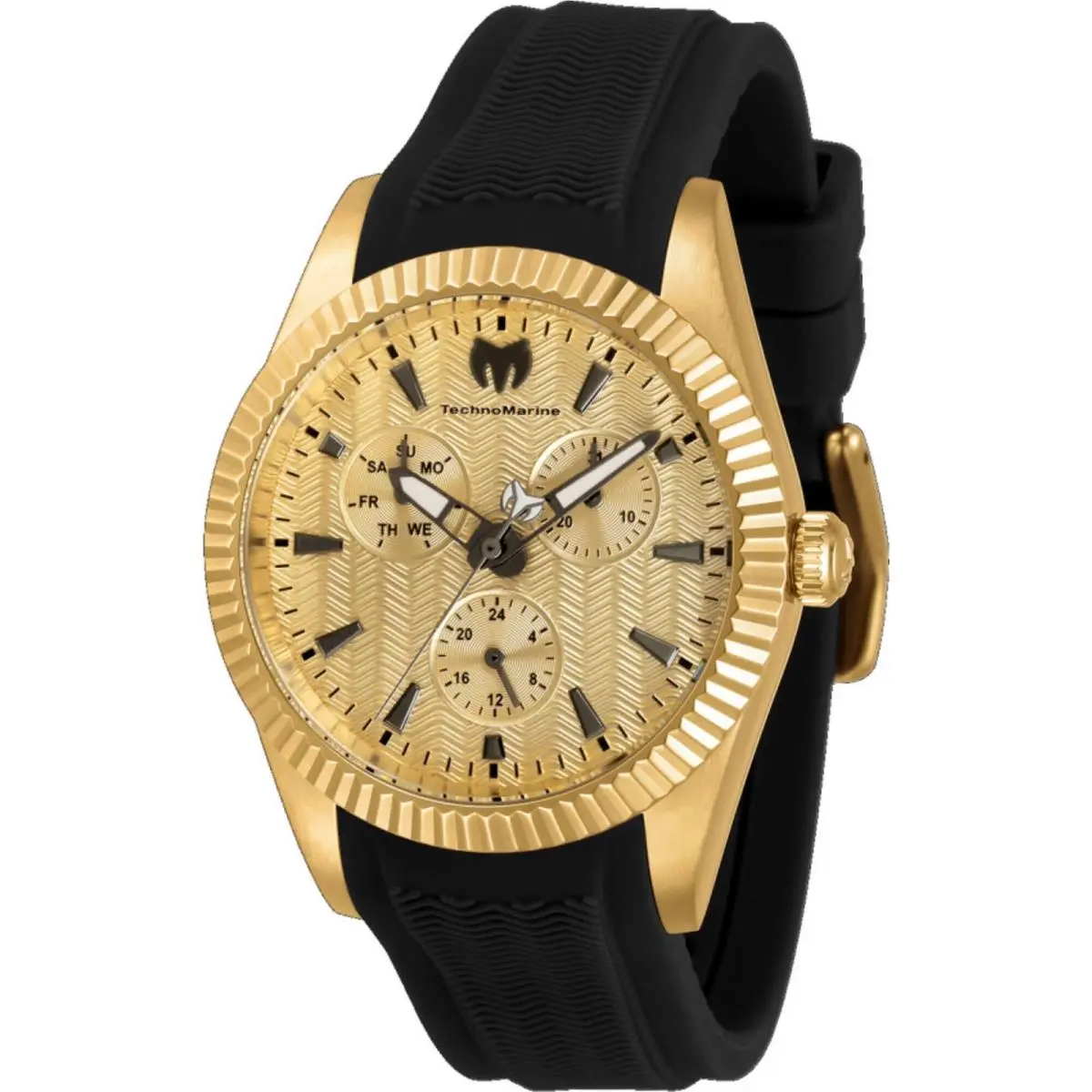 Technomarine Women`s Watch Sea Dream Quartz Gold Tone Dial Black Strap TM-719031