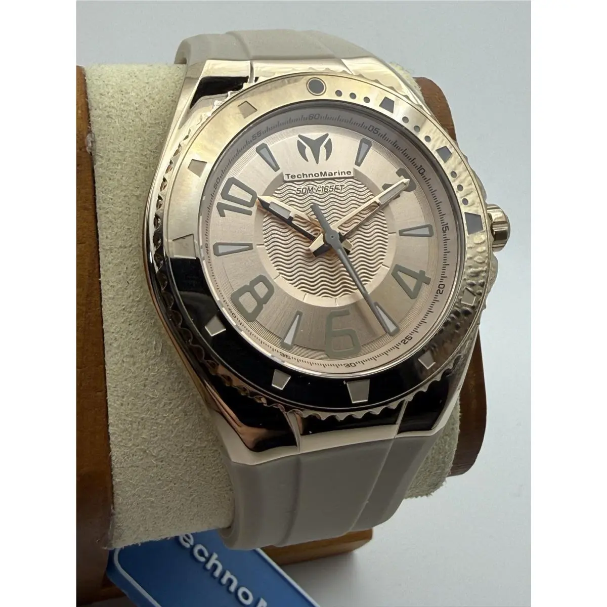Technomarine Lusso Mare TM-225027 Gold-tone Case Taupe Silicone Strap