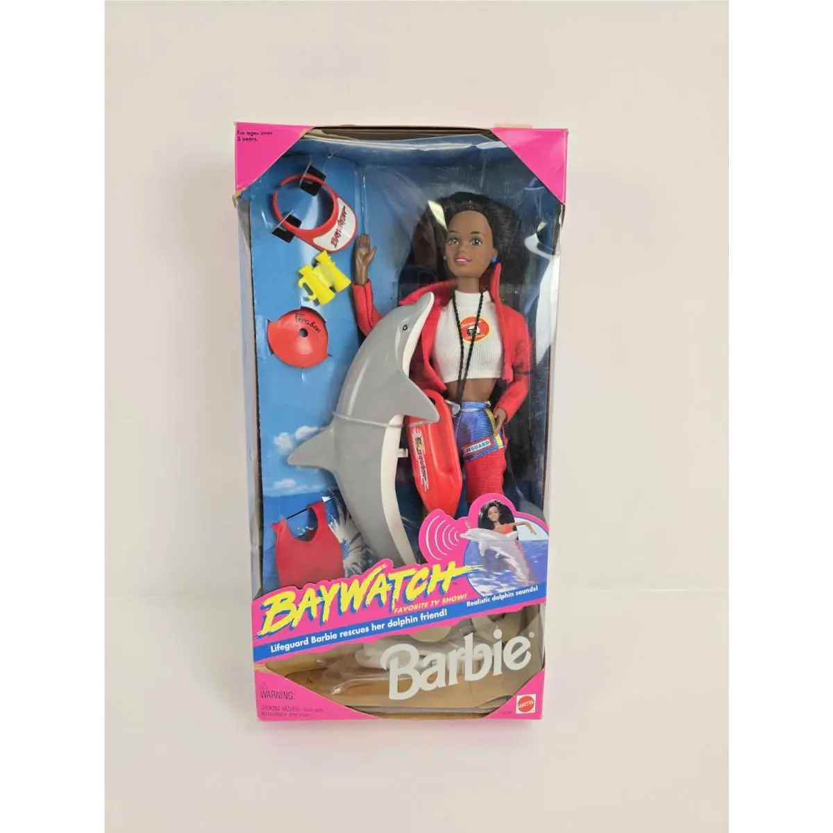 Vintage 1994 Baywatch Barbie Doll Dolphin African American