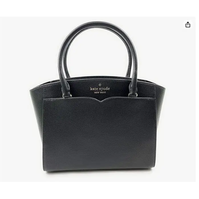 Kate Spade New York Frannie Black Medium Satchel Shoulder Tote Bag Handbag - Handle/Strap: Black, Exterior: Black